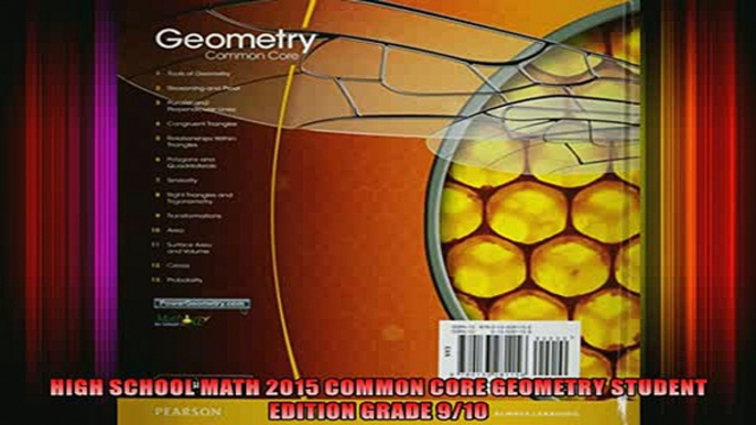 Free PDF Downlaod  HIGH SCHOOL MATH 2015 COMMON CORE GEOMETRY STUDENT EDITION GRADE 910  DOWNLOAD ONLINE