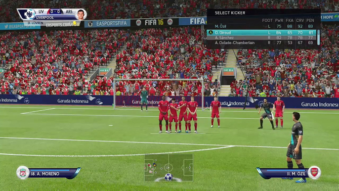 FIFA 16 - Mesut Ozil Free Kick vs Liverpool