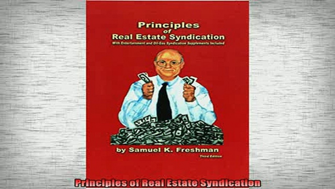 READ book  Principles of Real Estate Syndication Full EBook