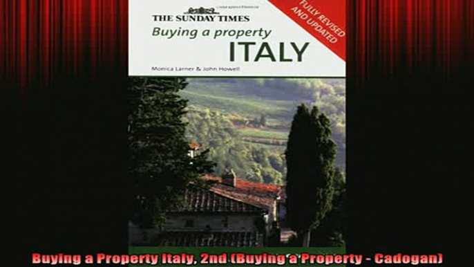 READ book  Buying a Property Italy 2nd Buying a Property  Cadogan Full EBook