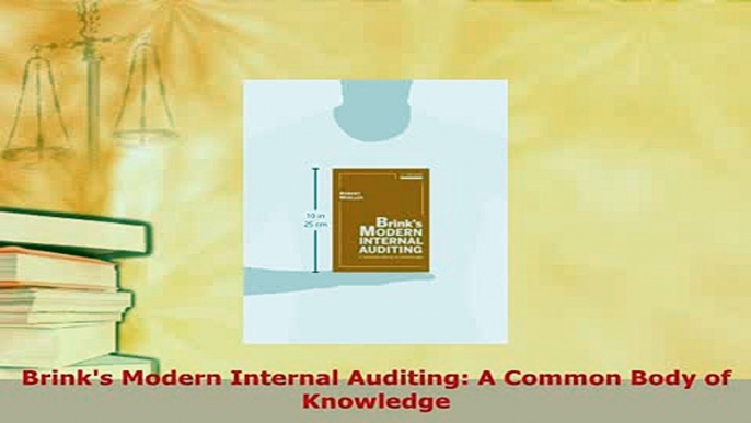 PDF  Brinks Modern Internal Auditing A Common Body of Knowledge Download Online