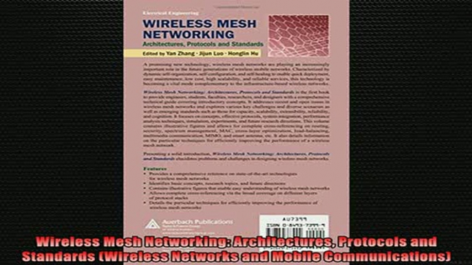 READ book  Wireless Mesh Networking Architectures Protocols and Standards Wireless Networks and Full EBook