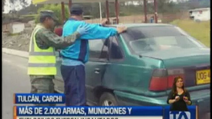 Incautan armas, municiones y explosivos en el Carchi