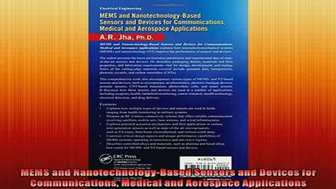 DOWNLOAD FREE Ebooks  MEMS and NanotechnologyBased Sensors and Devices for Communications Medical and Aerospace Full Free