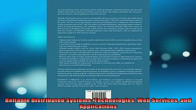 READ FREE FULL EBOOK DOWNLOAD  Reliable Distributed Systems Technologies Web Services and Applications Full EBook