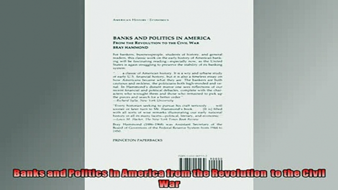 For you  Banks and Politics in America from the Revolution  to the Civil War