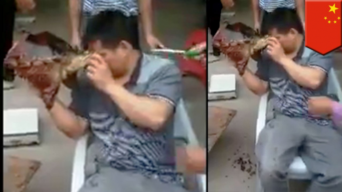 Turtle chopped in half bites Chinese villager's face in revenge attack