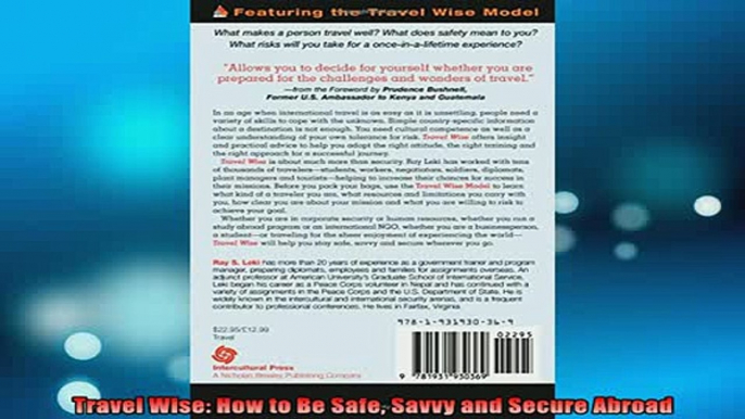 READ book  Travel Wise How to Be Safe Savvy and Secure Abroad Free Online