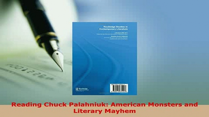 PDF  Reading Chuck Palahniuk American Monsters and Literary Mayhem  Read Online