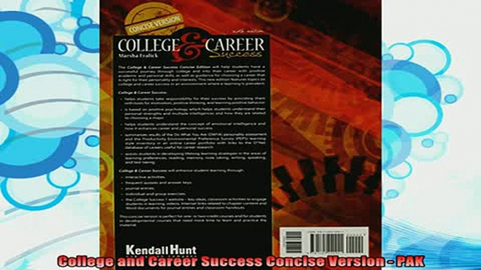 free pdf   College and Career Success Concise Version  PAK