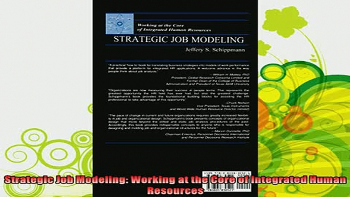 best book  Strategic Job Modeling Working at the Core of Integrated Human Resources