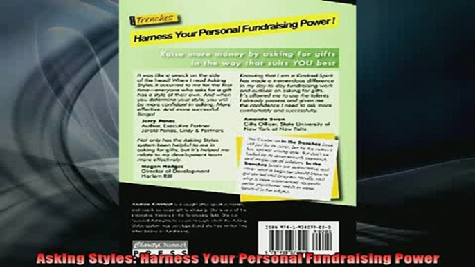 READ book  Asking Styles Harness Your Personal Fundraising Power Free Online