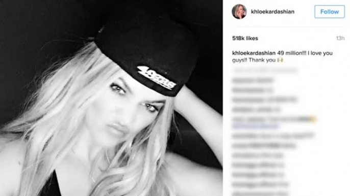 Khloe Kardashian Celebrates Reaching 49 Million Instagram Followers