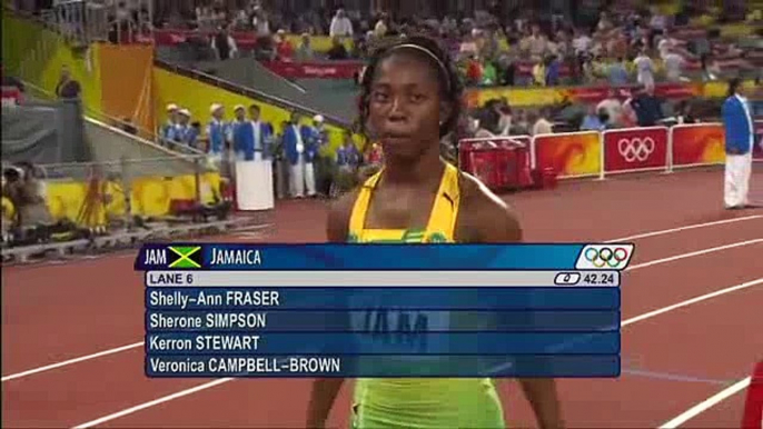 Relais 4x100m féminin aux JO de Pékin en 2008