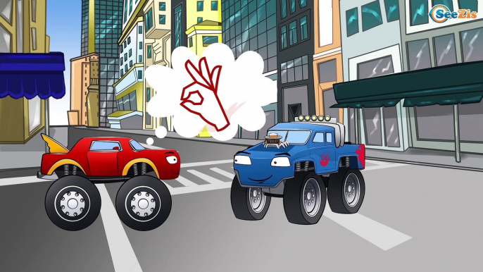 Tractor Pavlik in Cartoons for children. Monster Trucks Race. Excavator - Construction Vehicles