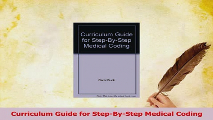 PDF  Curriculum Guide for StepByStep Medical Coding  EBook