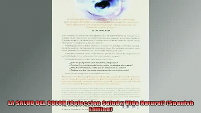 READ book  LA SALUD DEL COLON Coleccion Salud y Vida Natural Spanish Edition Full EBook