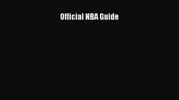 Read Official NBA Guide Ebook Free