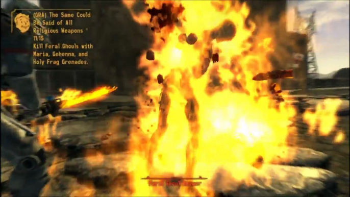 Fallout New Vegas  How to get Best Unique Shish Kebab Fire Sword Gehenna GRA