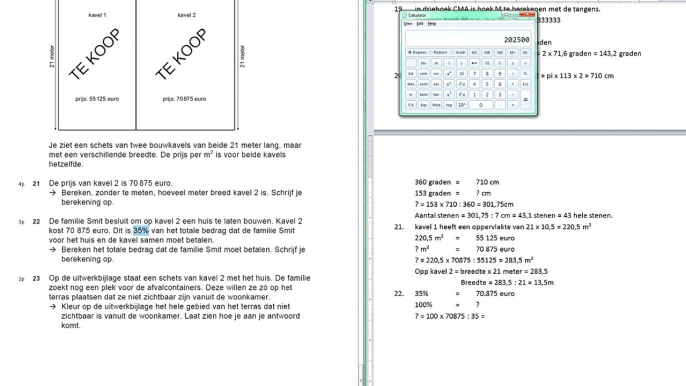 Examentraining VMBO Wiskunde (2015 tijdvak 1 Opgave 22 en 23)