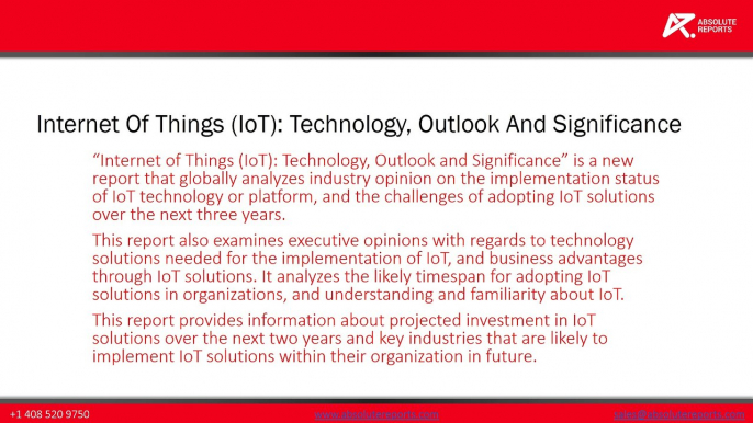 Internet of Things (IoT)- Upcoming Opportunities, New Technology, Outlook and Significance Report