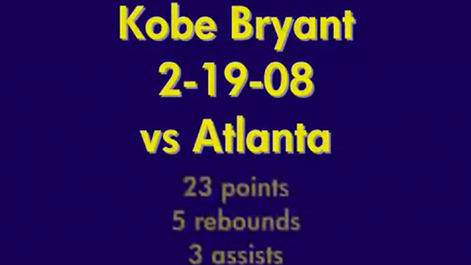 Kobe Bryant 23 points vs Atlanta Hawks HD high def HQ