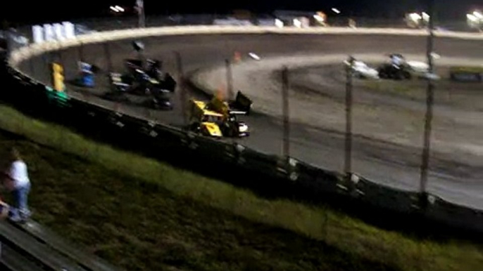 WOW Crazy Flipping, rolling and crashing. Devin Kline #15 Crashes at English Creek Speedway