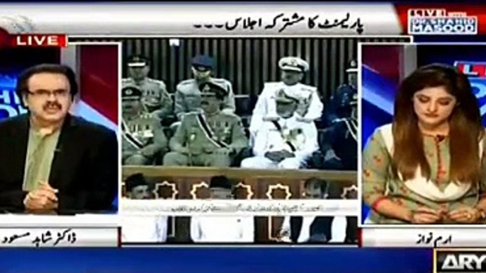 Today Parliamentarians only went to Parliament just to meet COAS Raheel Shareef - Dr Shahid Masood's analysis on Przdnt