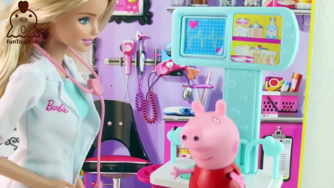 Pig George e Peppa Pig Tomam Vacina na Doutora Barbie Isabela Novelinha em Português FunToysKids