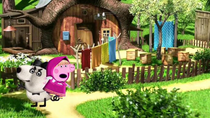 Peppa Pig English Character Episodes New Masha and the Bear Saves Peppa Pig from Angry Panda.mp4