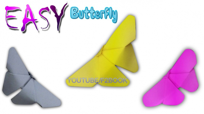 Paper Butterfly Easy Make  (DIY Crafts) |  Origami Butterfly | By F2BOOK Video 138