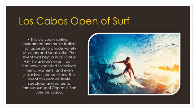 Globequest Travel Club Highlights the June's Los Cabos Open of Surf