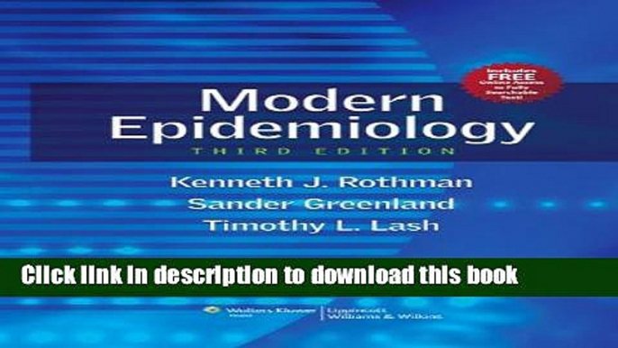 New Book Modern Epidemiology