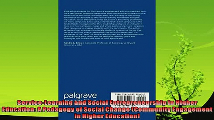 favorite   ServiceLearning and Social Entrepreneurship in Higher Education A Pedagogy of Social