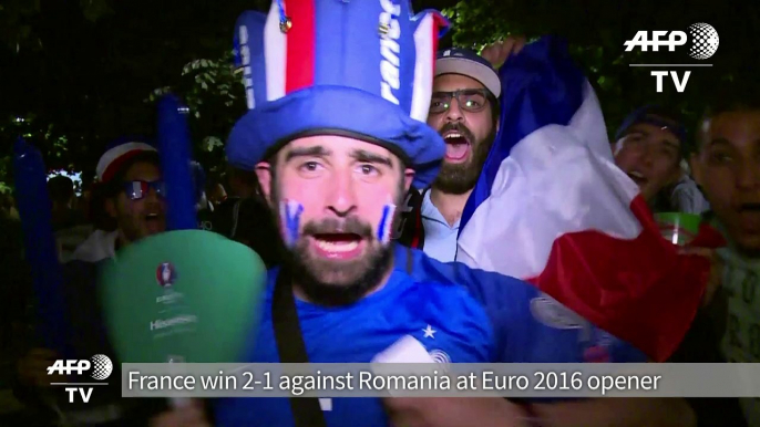 Euro 2016: Fans celebrate France 2-1 victory over Romania