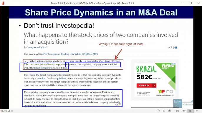 Share Price Dynamics in M&A Deals