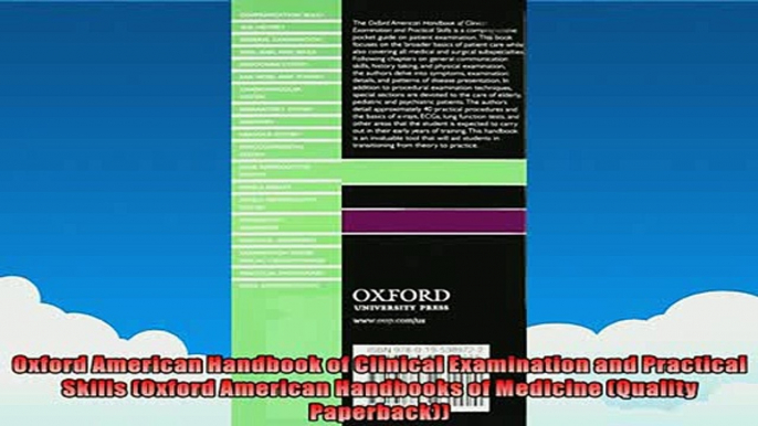 FREE DOWNLOAD  Oxford American Handbook of Clinical Examination and Practical Skills Oxford American  FREE BOOOK ONLINE