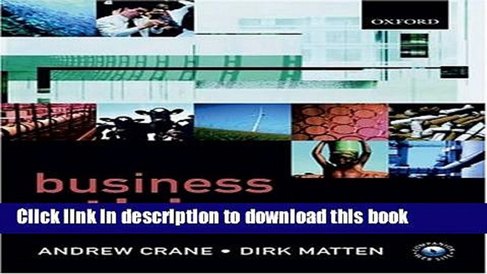 Read Business Ethics: A European Perspective: Managing Corporate Citizenship and Sustainability in