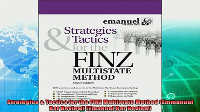 best book  Strategies  Tactics for the FINZ Multistate Method Emmanuel Bar Review Emanuel Bar