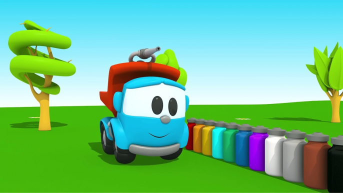 Leo the Truck - Trucks Learn Colors - Leo Junior Paints Lifty Loader - Toy Trucks Cartoons for Kids Tutitu style