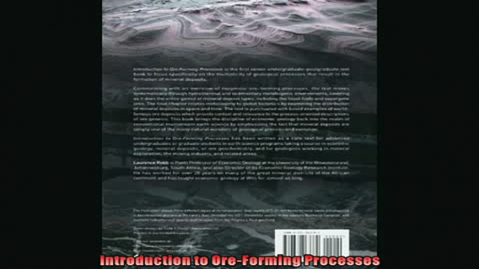 Popular book  Introduction to OreForming Processes