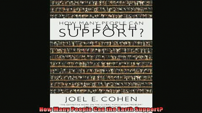 Popular book  How Many People Can the Earth Support