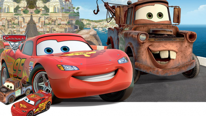 Disney Pixar Cars characters from Cars 2 - Rayo MCQUEEN, Ramone, Lightning Macuin and Toy Story Buzz