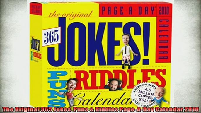 FREE DOWNLOAD  The Original 365 Jokes Puns  Riddles PageADay Calendar 2010  FREE BOOOK ONLINE