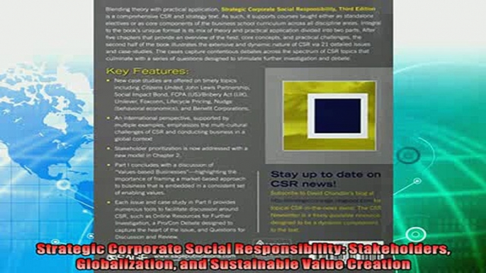 book online   Strategic Corporate Social Responsibility Stakeholders Globalization and Sustainable