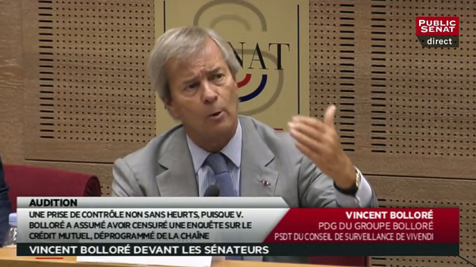 Bolloré : "Je ne suis pas la cause des problèmes de Canal, je suis la conséquence et peut-être la solution"