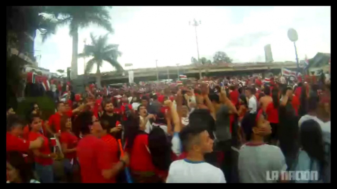 Costa Rica celebrating the win against Greece 29/6/14