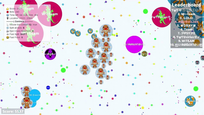 HACK - TROLLING    240 Bots Agario Gameplay    Agar.io Hack