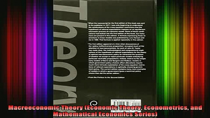 DOWNLOAD FREE Ebooks  Macroeconomic Theory Economic Theory Econometrics and Mathematical Economics Series Full EBook