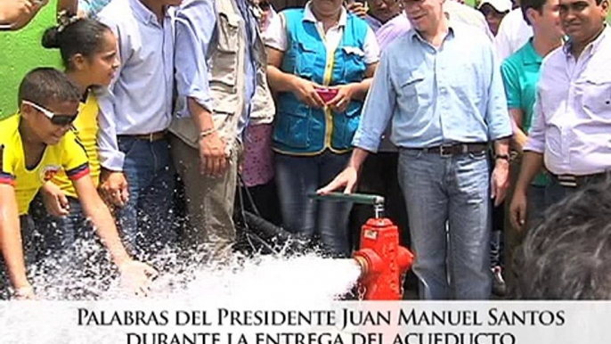 Presidente Santos durante la entrega del acueducto en El Carmen de Bolívar - 23 de junio de 2013